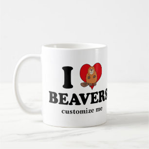 Caneca De Café Adoro Beavers Engraçado.