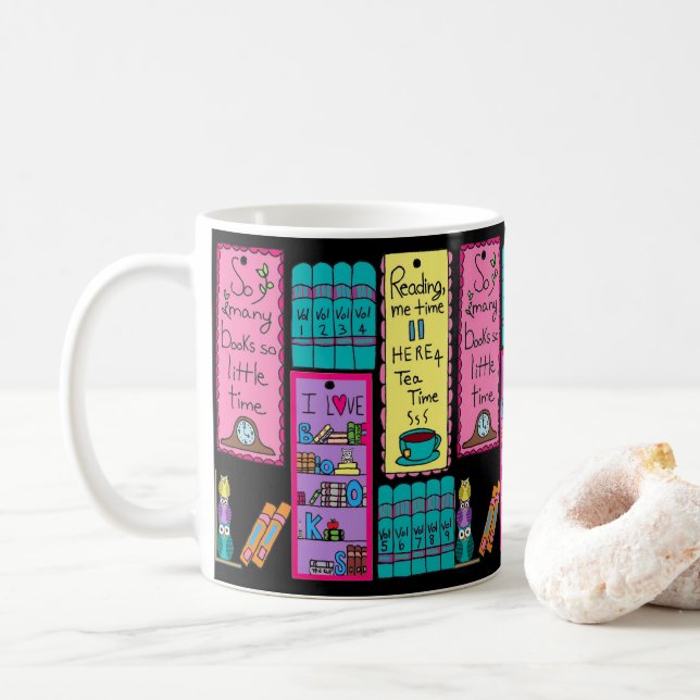 Caneca De Café Adoro Books Mug (Com Donut)