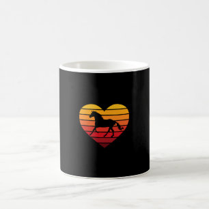 Caneca De Café Adoro Cavalos Retro Coração