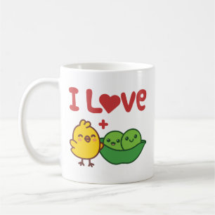Caneca De Café Adoro Chickpeas Hummus Kawaii