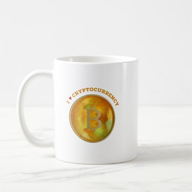 Caneca De Café Adoro Cryptocurrency (Esquerda)