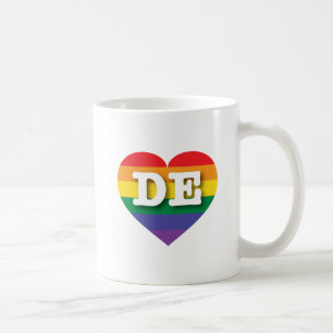 Caneca De Café Adoro Delaware Rainbow Heart