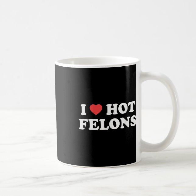 Caneca De Café Adoro Felons Quentes do Coração (Direita)
