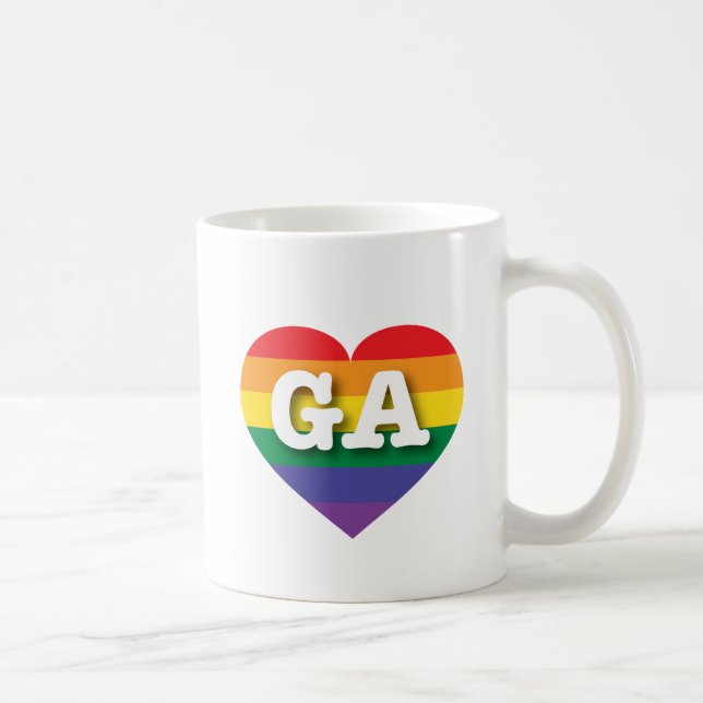 Caneca De Café Adoro Georgia Rainbow Heart (Direita)