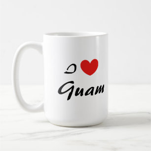 Caneca De Café Adoro Guam Heart Typografia Coffee Mug