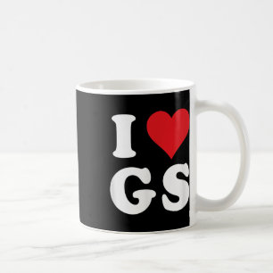 Caneca De Café Adoro Iniciais de Gs no Coração G.s. Primeiro Sobr