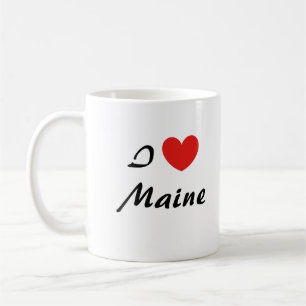 Caneca De Café Adoro Maine Heart Typografia Coffee Mug