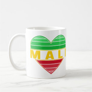 Caneca De Café Adoro Mali, Coração maliana