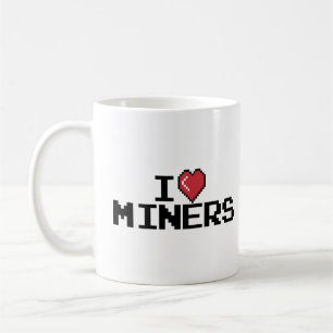 Caneca De Café Adoro Miners Red Heart Engraçado Minerando Minerad