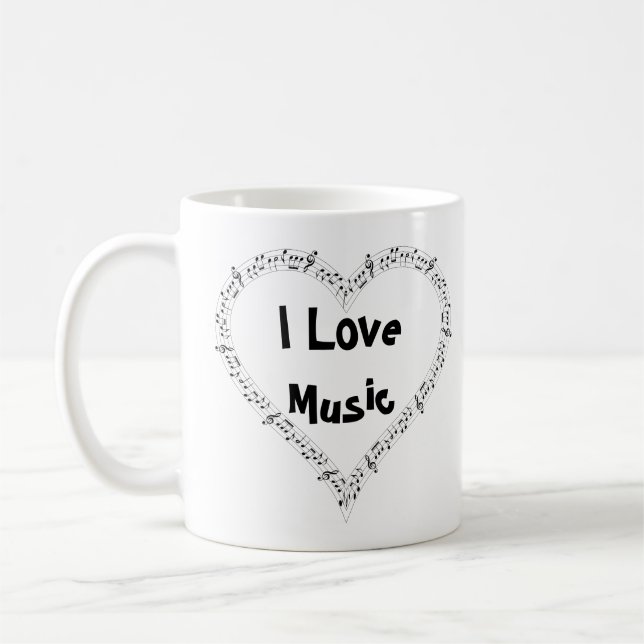 Caneca De Café Adoro Música Mug (Esquerda)