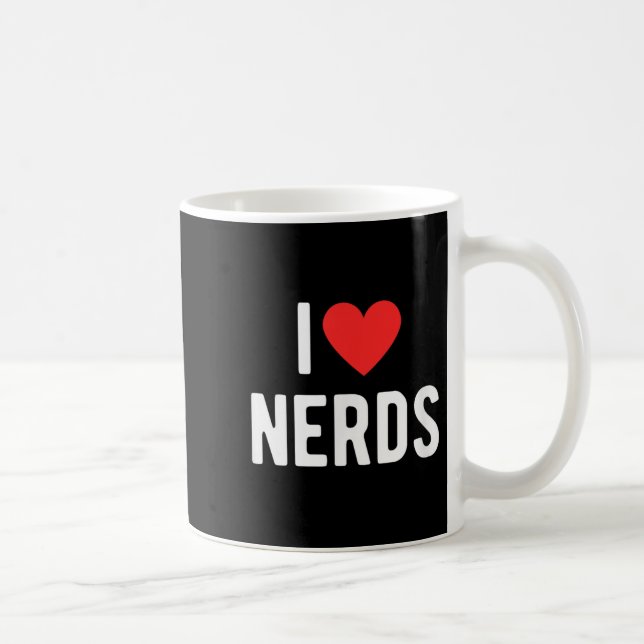 Caneca De Café Adoro Nerd Engraçados Nerd Gráfico do Coração (Direita)