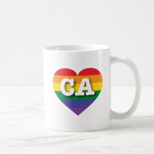 Caneca De Café Adoro o Coração Arco-Íris da Califórnia