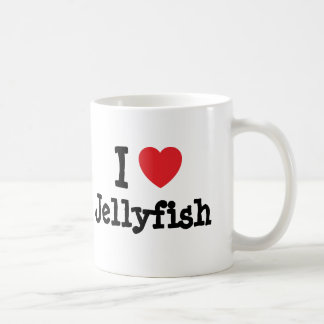 Caneca De Café Adoro o coração de Jellyfish personalizado