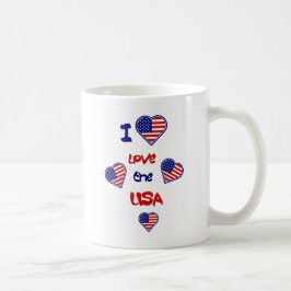Caneca De Café Adoro o Coração dos EUA Flags Mugs