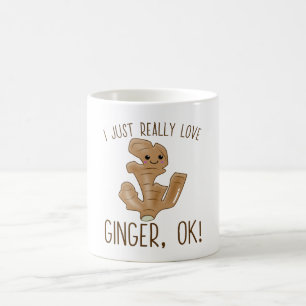 Caneca De Café Adoro O Ginger, Ok? Kawaii Ginger