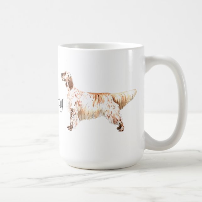 Caneca De Café Adoro o meu Setter Inglês (Direita)
