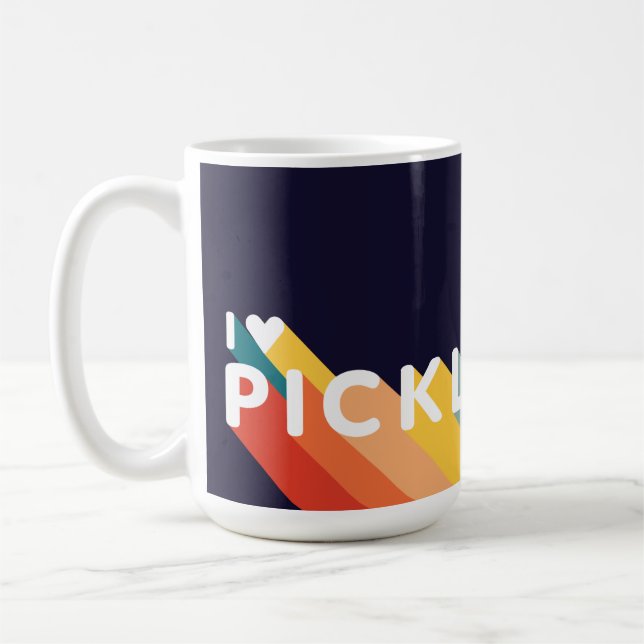 Caneca De Café Adoro Pickleball Rainbow Retro (Esquerda)