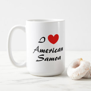 Caneca De Café Adoro Samoa Americana Typografia Cardíaca Coffee M