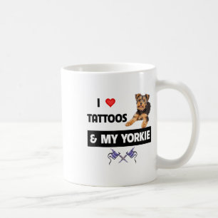 Caneca De Café Adoro Tatuagens E Meu Cachorro Yorkshire Terrier