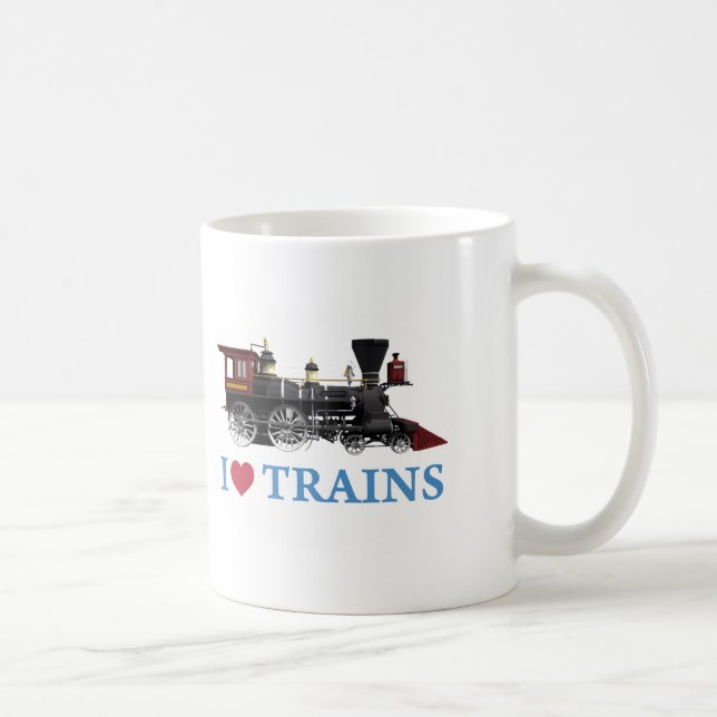 Caneca De Café Adoro Trens (Direita)