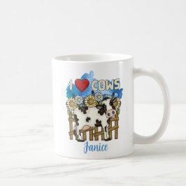 Caneca De Café Adoro Vacas Fazendas Personalizadas