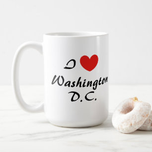 Caneca De Café Adoro Washington, D.C. Typografia Cardíaca Coffee