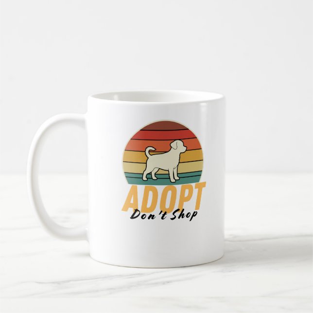 Caneca De Café Adotar Não Comprar Cão - Resgate Pet Loves (Esquerda)