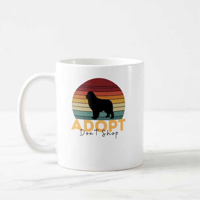 Caneca De Café Adote Não Compre Cachorro Newfy - Abrigar Pet Gift (Esquerda)