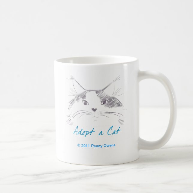 Caneca De Café Adote um gato (Direita)