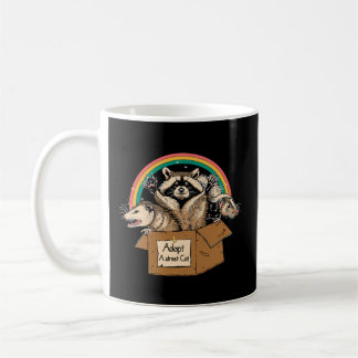 Caneca De Café Adote Um Gato De Rua Ogambm Raccoon Skunk