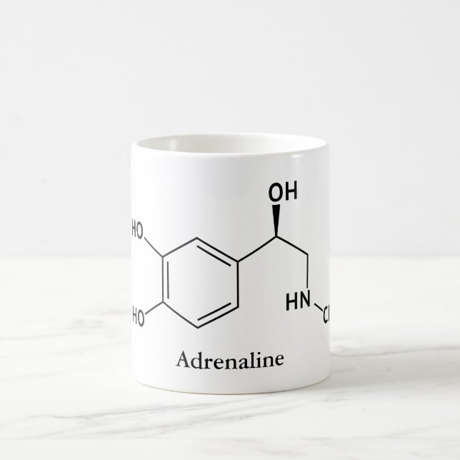 Caneca De Café Adrenalina Epinefrina Molécula Química (Centro)