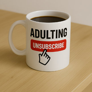 Caneca De Café Adulting is Tough Unsubscribe Humor