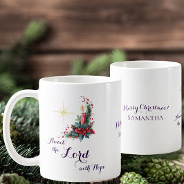 Caneca De Café Advent Await the Lord with Hope Christmas Star