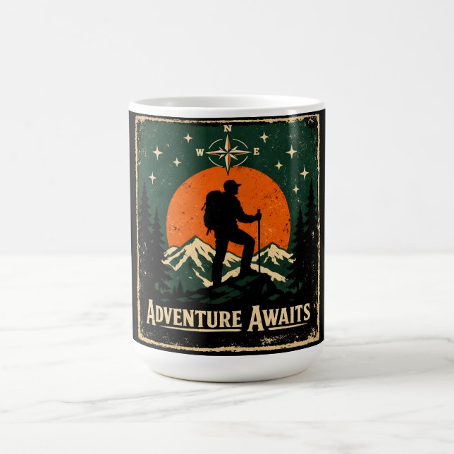 Caneca De Café Adventure Awaits – Outdoor Exploration Hiker (Centro)