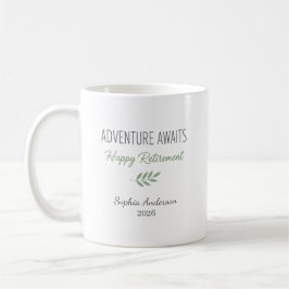 Caneca De Café Adventure Awaits Retirement Personalized