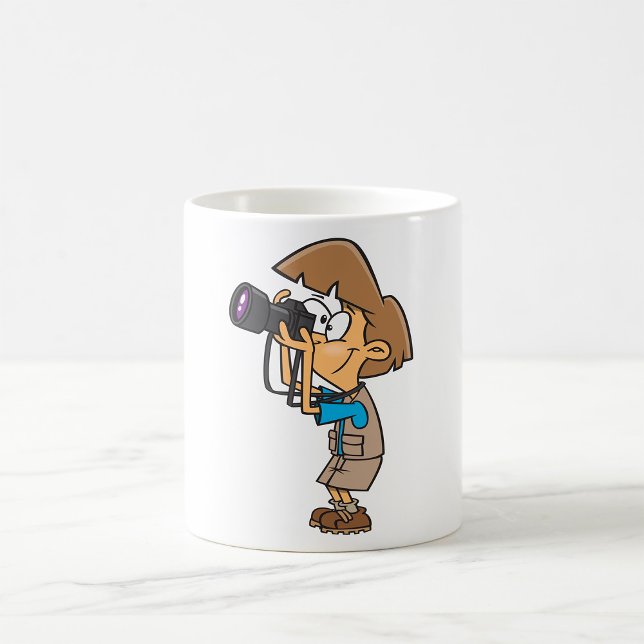 Caneca De Café Adventure Photographer Boy com câmera (Criador carregado)