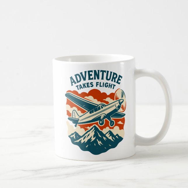 Caneca De Café Adventure toma Viagem de Ar Retroativo de Voo (Direita)