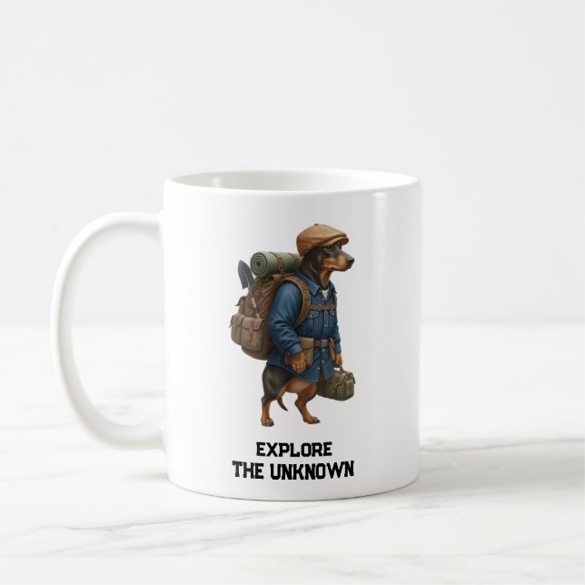 Caneca De Café Adventurous Dachshund Hiker Home Is Where My Pack (Esquerda)