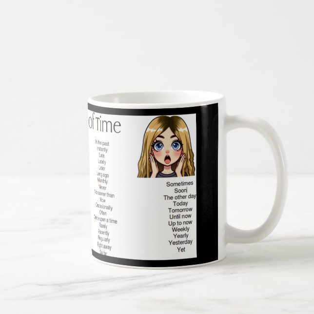 Caneca De Café Adverbiais do Tempo (Direita)
