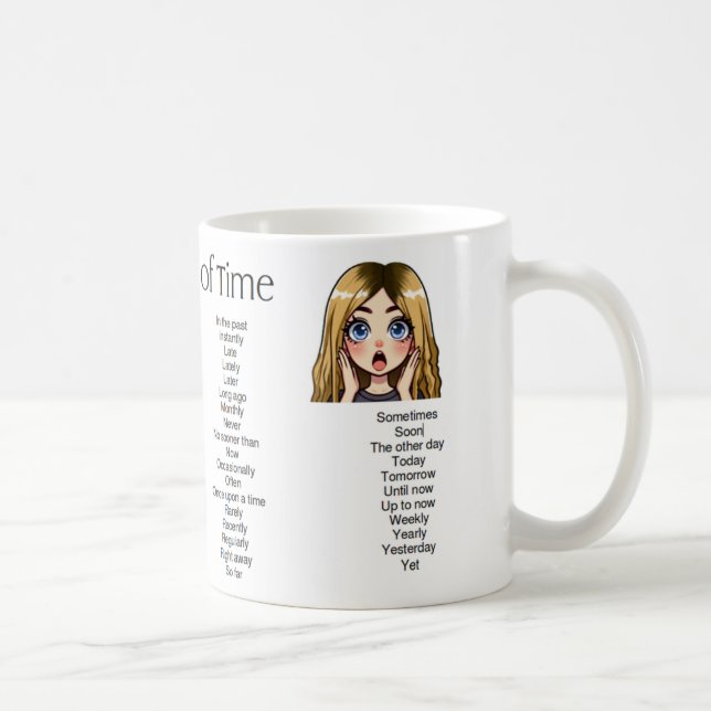 Caneca De Café Adverbiais do Tempo (Direita)