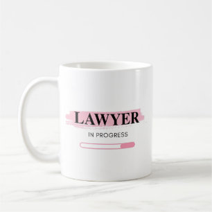 Caneca De Café Advogado em Formação – Elegante Pincelada Rosa