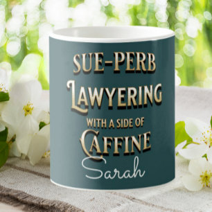 Caneca De Café Advogado Engraçado Sue-perb Advogando Personalizad