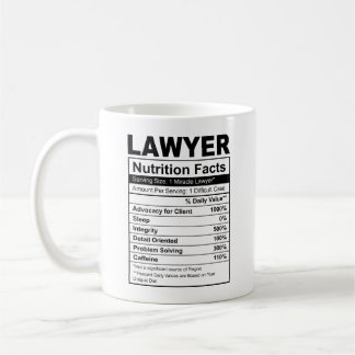 Caneca De Café Advogado Gift Nutrition Facts