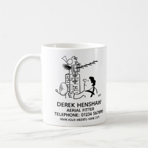 Caneca De Café Aerial Fitter e Promocional para Fios de Satélites