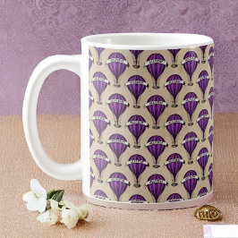 Caneca De Café Aeródromos roxos em Tan Steampunk Design