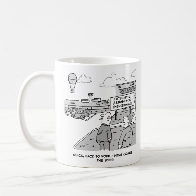 Caneca De Café Aerospace Boss Engenheiro de Aeronaves Balões de A (Esquerda)
