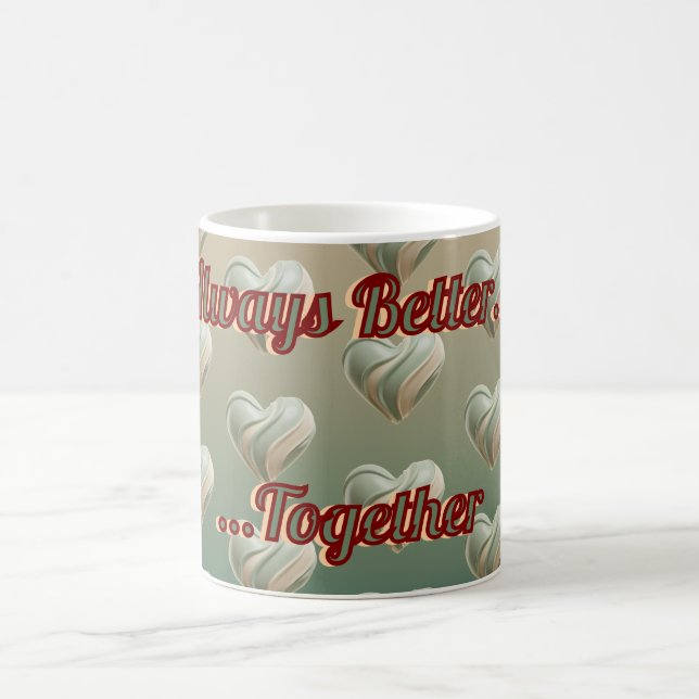 Caneca De Café Aesthetic 3D Heart Green Valentine's | Custom Mug (Centro)
