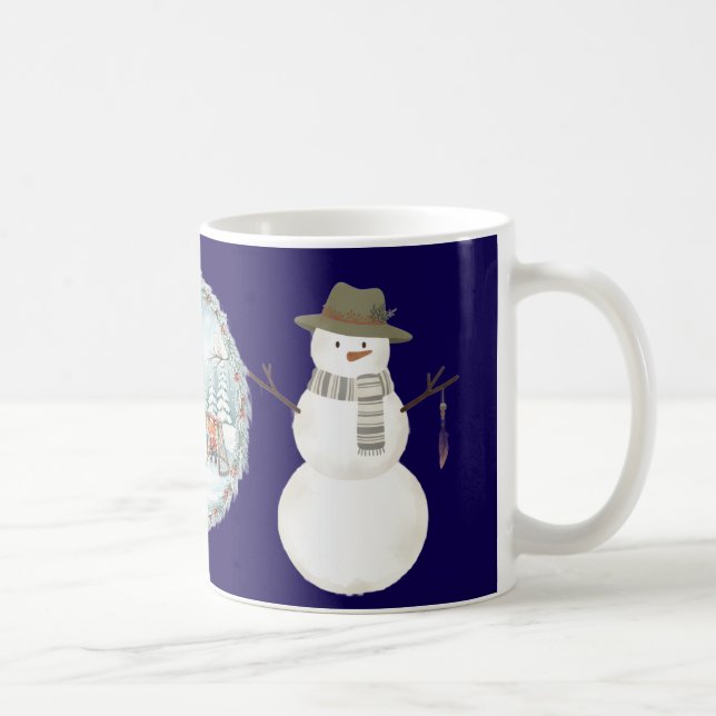 Caneca De Café Aesthetic Boho Snowman Coffee Mug (Direita)