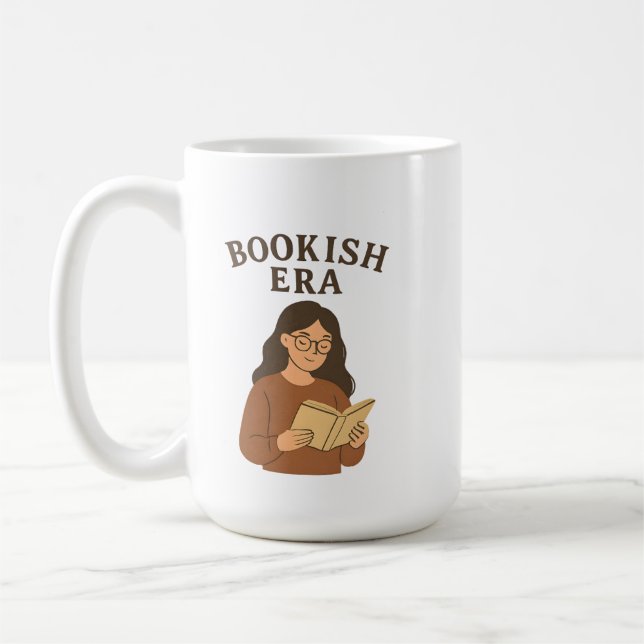 Caneca De Café Aesthetic Bookish Era Cozy Reading Girl (Esquerda)