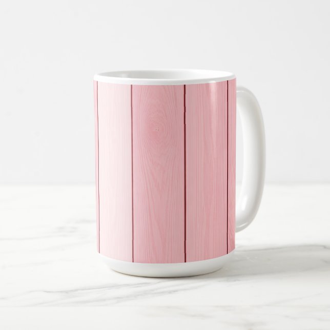 Caneca De Café Aesthetic Vertical Wood Pattern Pink Colour  (Frente Esquerda)